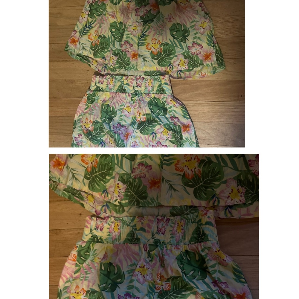 H&M Kids Tropical Print Matching Set - Green, Pink, Yellow